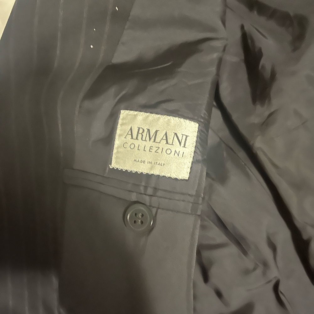 Black pin stripe Armani suit